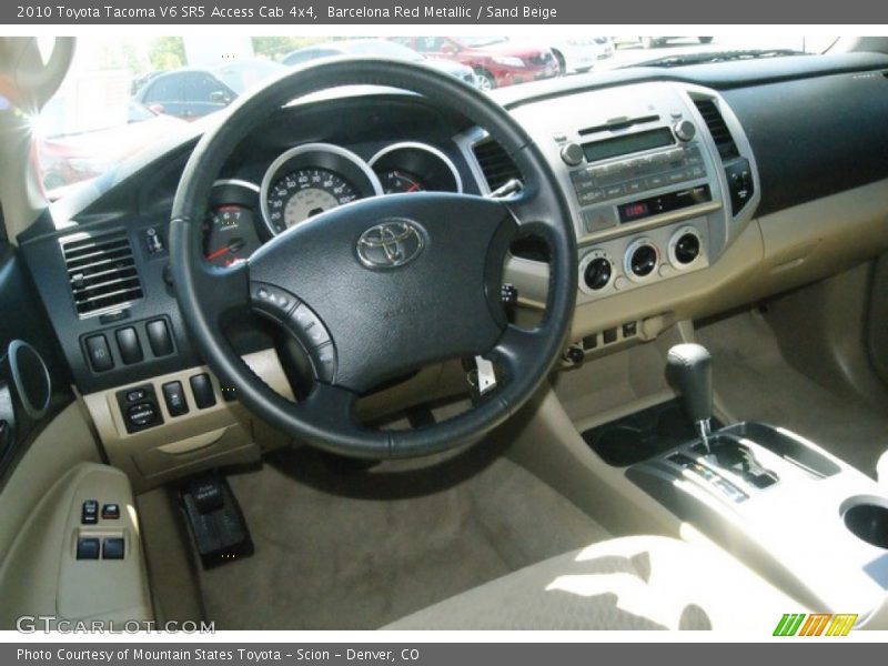 Barcelona Red Metallic / Sand Beige 2010 Toyota Tacoma V6 SR5 Access Cab 4x4