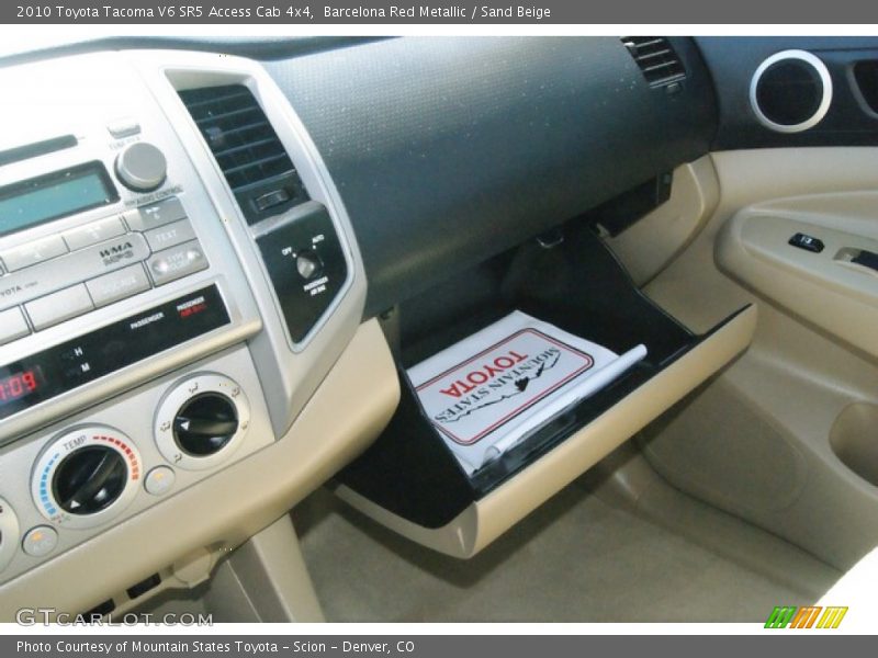 Barcelona Red Metallic / Sand Beige 2010 Toyota Tacoma V6 SR5 Access Cab 4x4