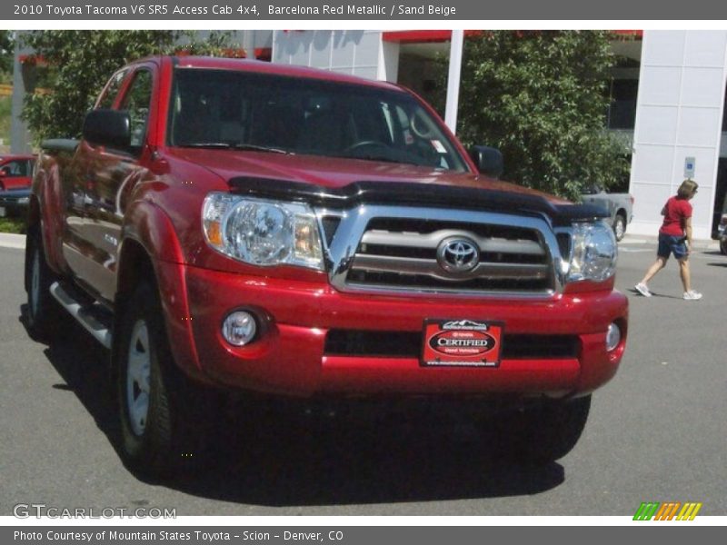 Barcelona Red Metallic / Sand Beige 2010 Toyota Tacoma V6 SR5 Access Cab 4x4