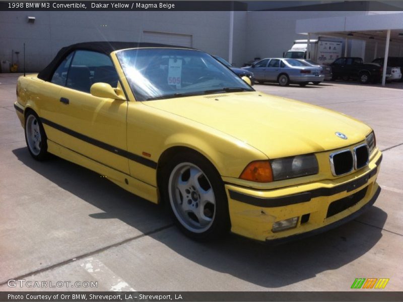 Dakar Yellow / Magma Beige 1998 BMW M3 Convertible