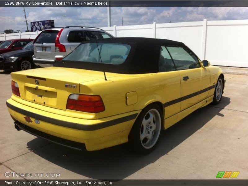 Dakar Yellow / Magma Beige 1998 BMW M3 Convertible