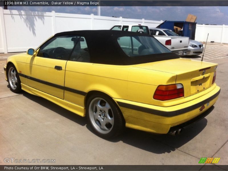 Dakar Yellow / Magma Beige 1998 BMW M3 Convertible
