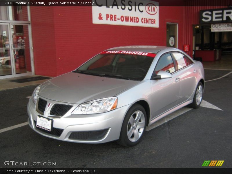 Quicksilver Metallic / Ebony 2010 Pontiac G6 Sedan