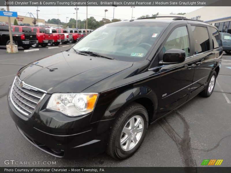 Brilliant Black Crystal Pearlcoat / Medium Slate Gray/Light Shale 2008 Chrysler Town & Country Touring Signature Series