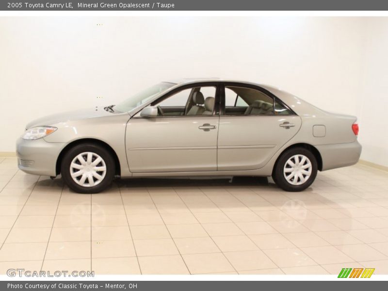 Mineral Green Opalescent / Taupe 2005 Toyota Camry LE