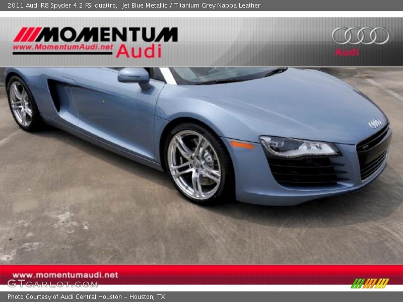 Jet Blue Metallic / Titanium Grey Nappa Leather 2011 Audi R8 Spyder 4.2 FSI quattro