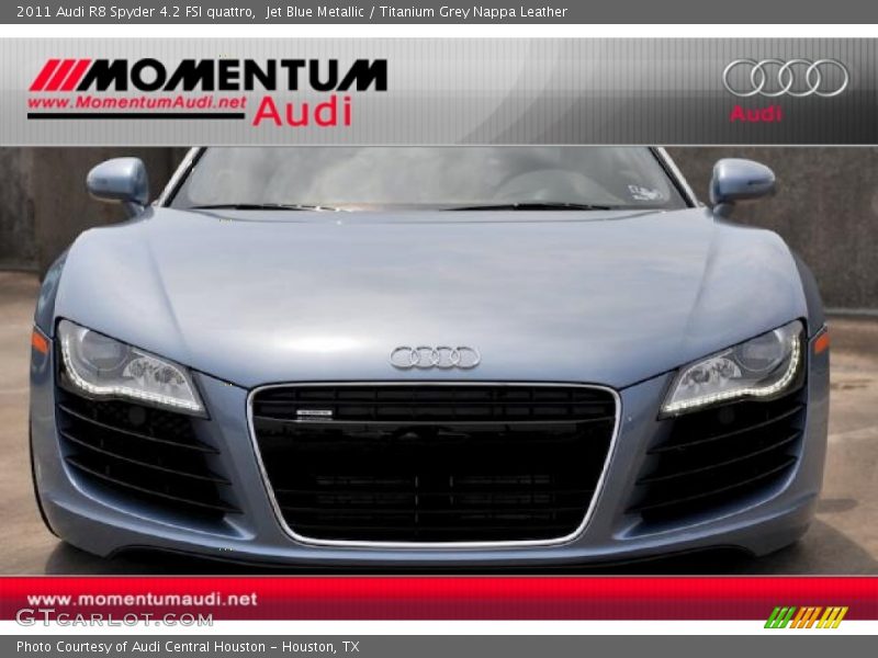Jet Blue Metallic / Titanium Grey Nappa Leather 2011 Audi R8 Spyder 4.2 FSI quattro
