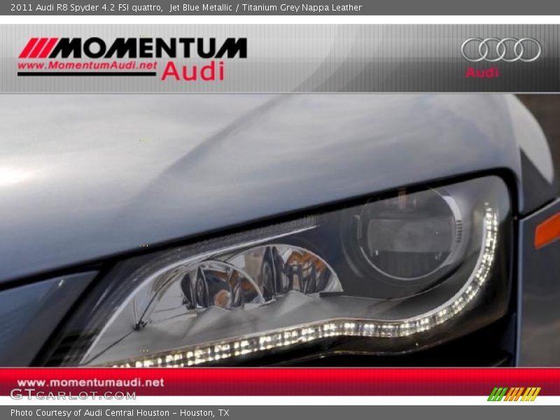 Jet Blue Metallic / Titanium Grey Nappa Leather 2011 Audi R8 Spyder 4.2 FSI quattro