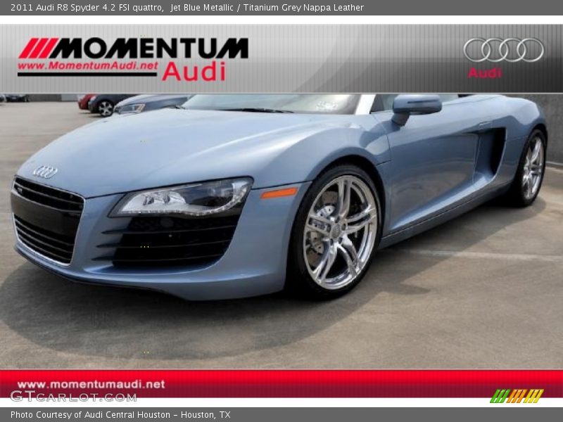 Jet Blue Metallic / Titanium Grey Nappa Leather 2011 Audi R8 Spyder 4.2 FSI quattro