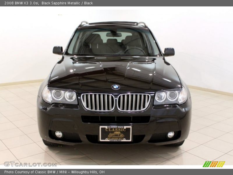 Black Sapphire Metallic / Black 2008 BMW X3 3.0si