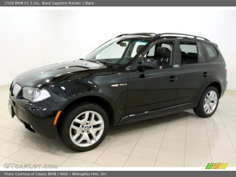 Black Sapphire Metallic / Black 2008 BMW X3 3.0si