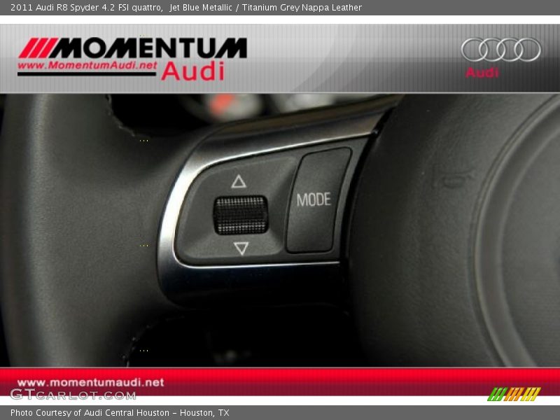 Jet Blue Metallic / Titanium Grey Nappa Leather 2011 Audi R8 Spyder 4.2 FSI quattro