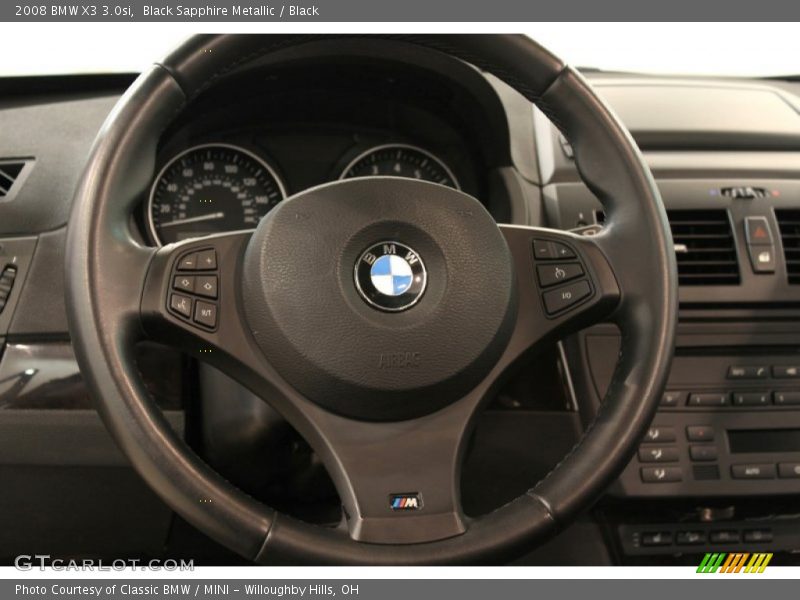 Black Sapphire Metallic / Black 2008 BMW X3 3.0si