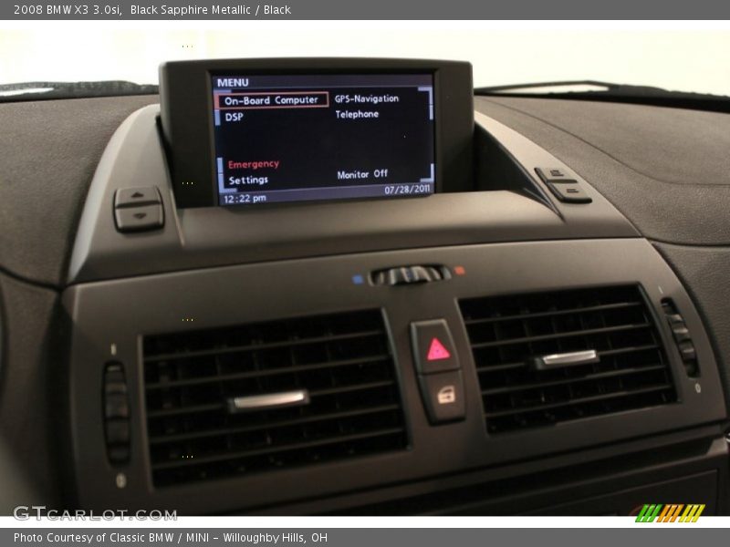 Black Sapphire Metallic / Black 2008 BMW X3 3.0si