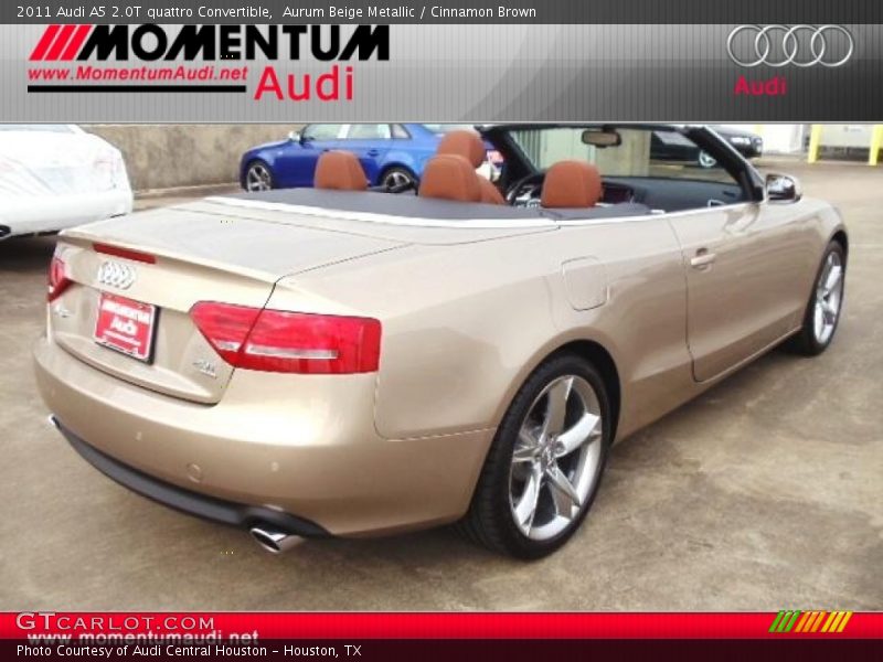 Aurum Beige Metallic / Cinnamon Brown 2011 Audi A5 2.0T quattro Convertible