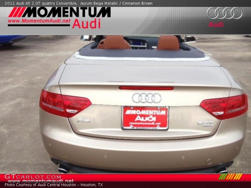 Aurum Beige Metallic / Cinnamon Brown 2011 Audi A5 2.0T quattro Convertible
