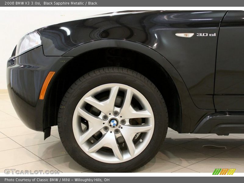 Black Sapphire Metallic / Black 2008 BMW X3 3.0si