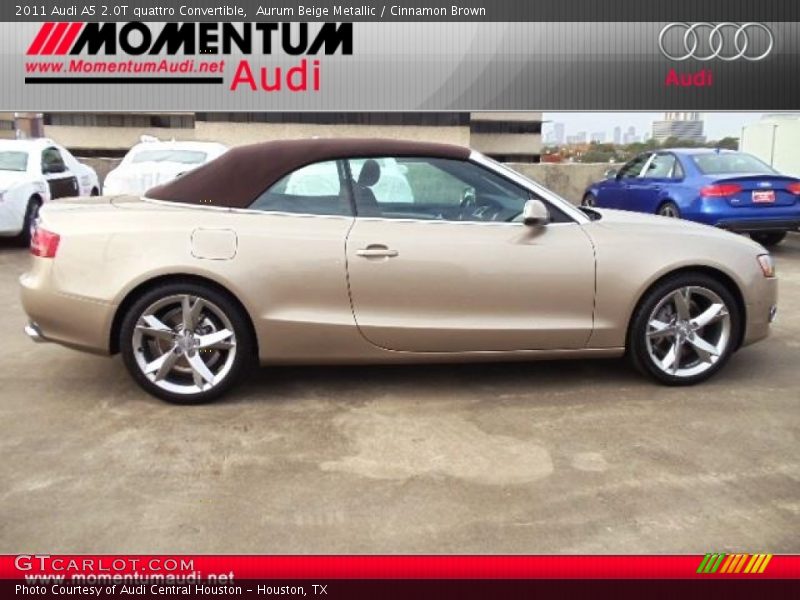 Aurum Beige Metallic / Cinnamon Brown 2011 Audi A5 2.0T quattro Convertible