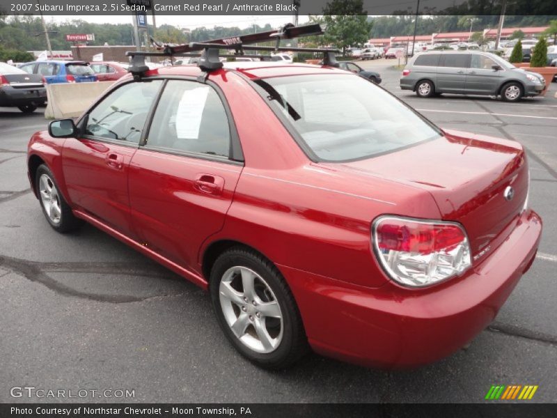 Garnet Red Pearl / Anthracite Black 2007 Subaru Impreza 2.5i Sedan