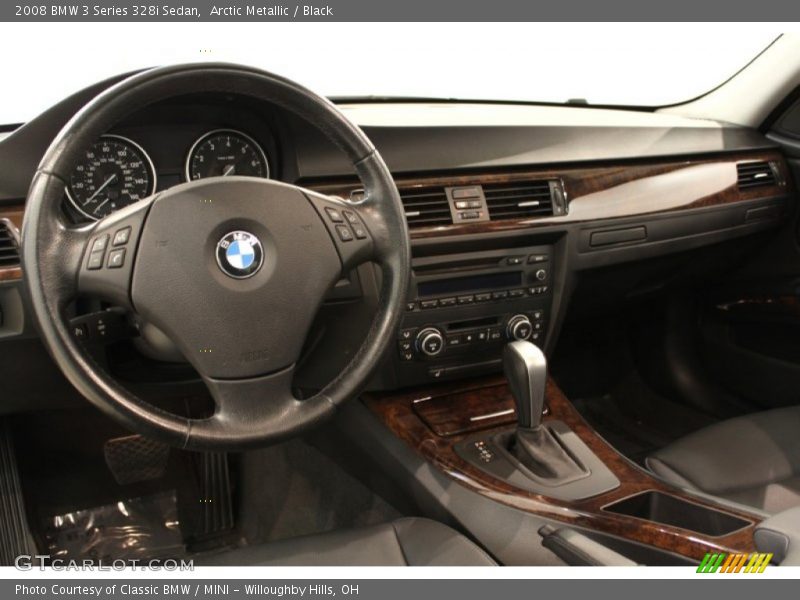 Arctic Metallic / Black 2008 BMW 3 Series 328i Sedan