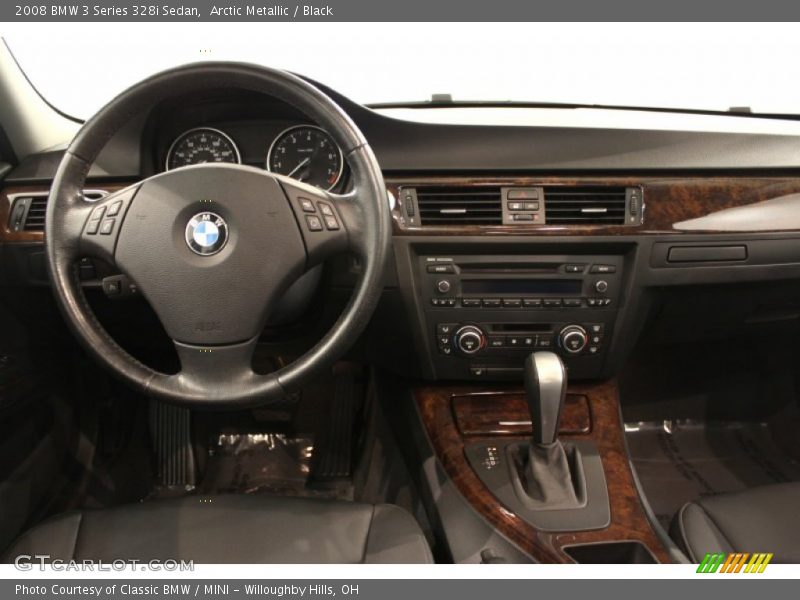 Arctic Metallic / Black 2008 BMW 3 Series 328i Sedan