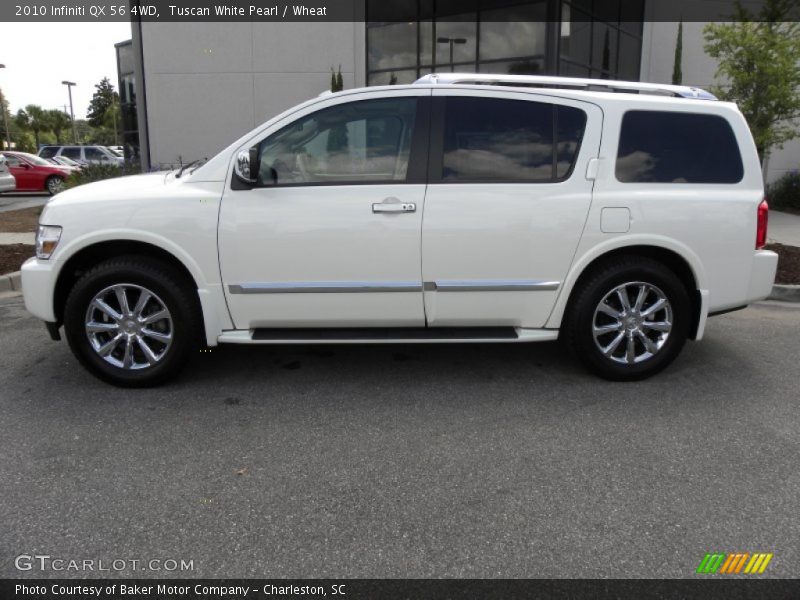 Tuscan White Pearl / Wheat 2010 Infiniti QX 56 4WD