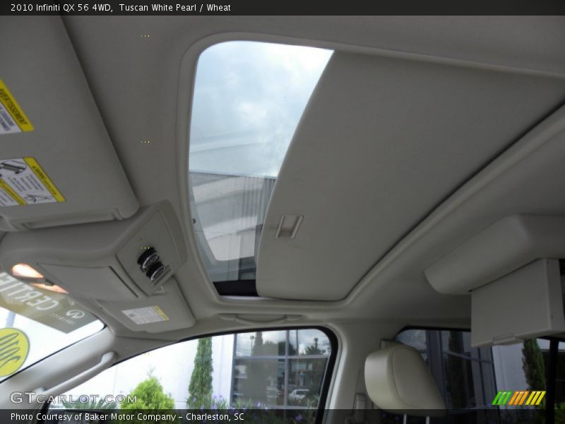 Tuscan White Pearl / Wheat 2010 Infiniti QX 56 4WD