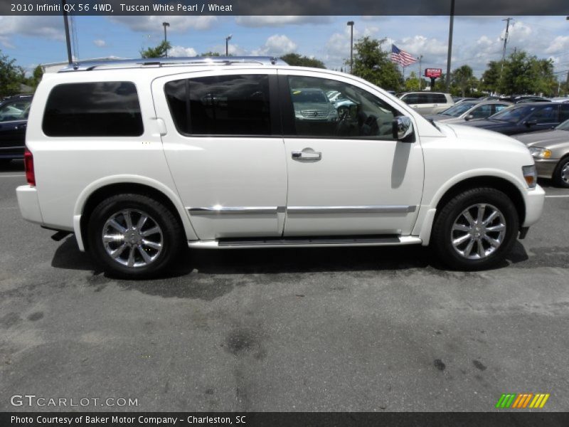 Tuscan White Pearl / Wheat 2010 Infiniti QX 56 4WD