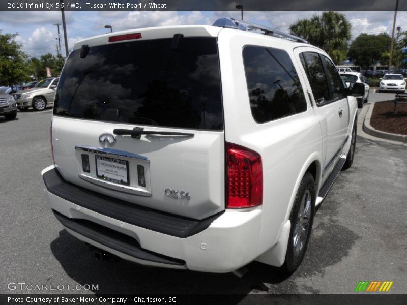 Tuscan White Pearl / Wheat 2010 Infiniti QX 56 4WD