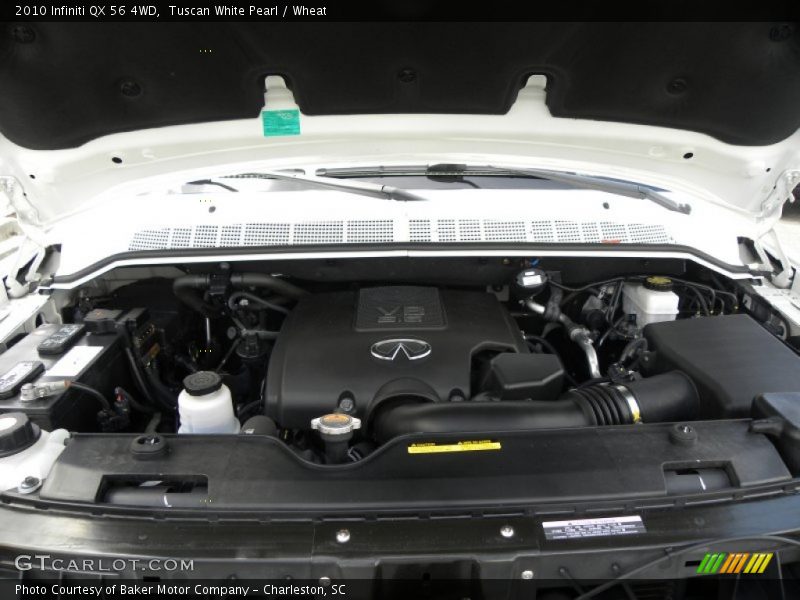 Tuscan White Pearl / Wheat 2010 Infiniti QX 56 4WD