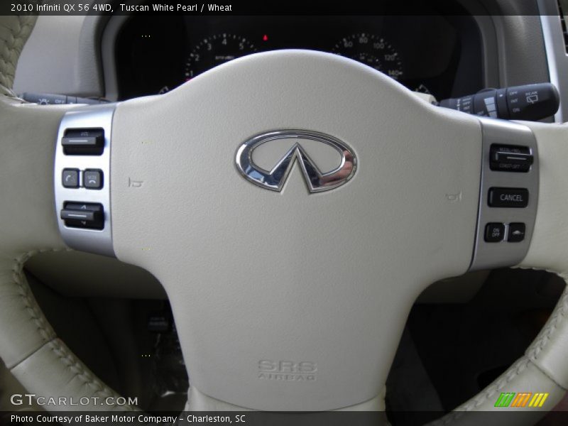 Tuscan White Pearl / Wheat 2010 Infiniti QX 56 4WD