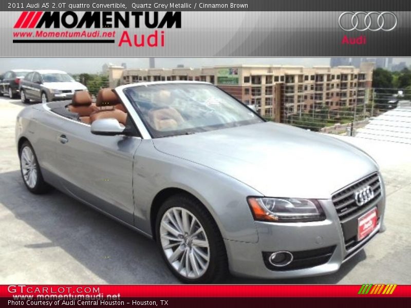 Quartz Grey Metallic / Cinnamon Brown 2011 Audi A5 2.0T quattro Convertible