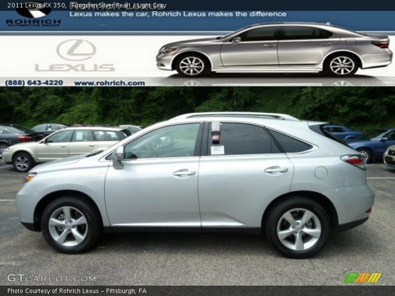 Tungsten Silver Pearl / Light Gray 2011 Lexus RX 350