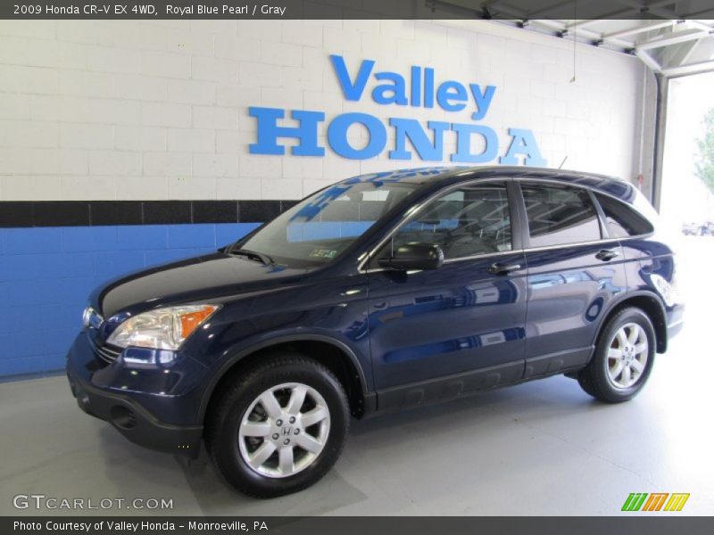 Royal Blue Pearl / Gray 2009 Honda CR-V EX 4WD