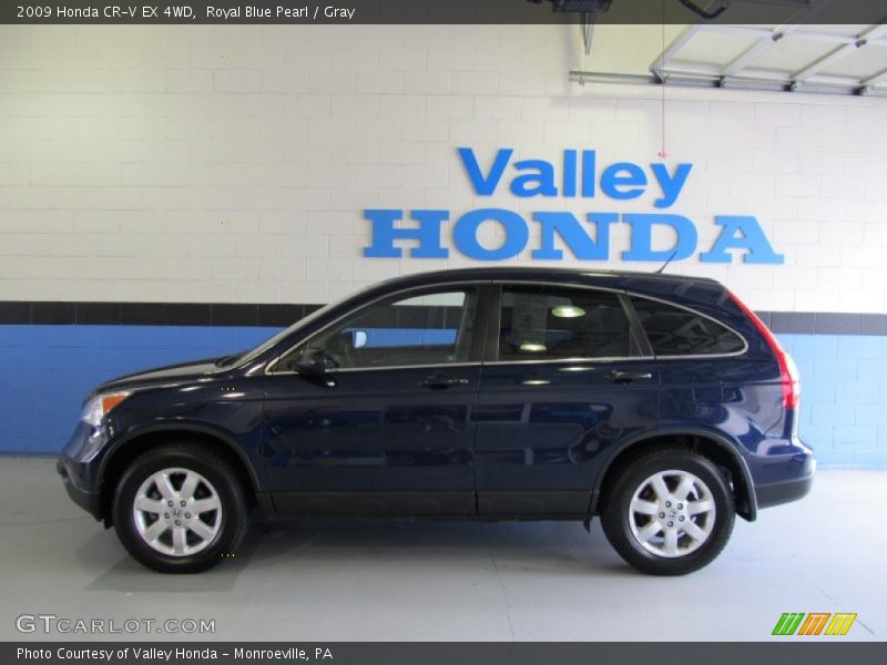 Royal Blue Pearl / Gray 2009 Honda CR-V EX 4WD
