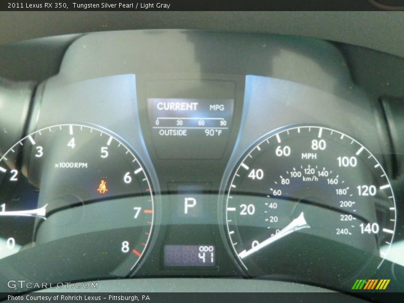 Tungsten Silver Pearl / Light Gray 2011 Lexus RX 350