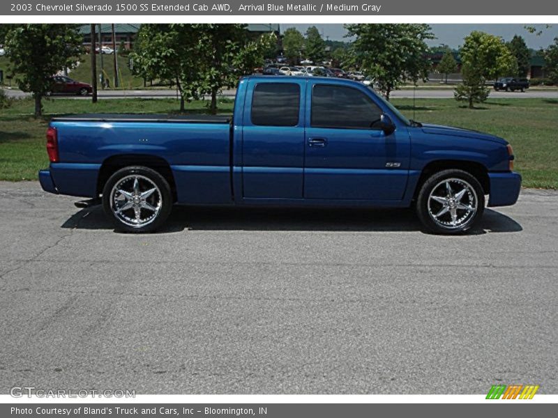 Arrival Blue Metallic / Medium Gray 2003 Chevrolet Silverado 1500 SS Extended Cab AWD