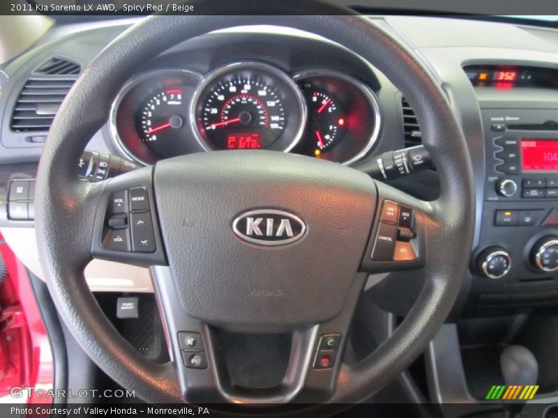 Spicy Red / Beige 2011 Kia Sorento LX AWD