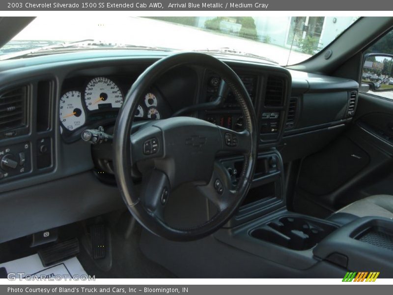 Arrival Blue Metallic / Medium Gray 2003 Chevrolet Silverado 1500 SS Extended Cab AWD