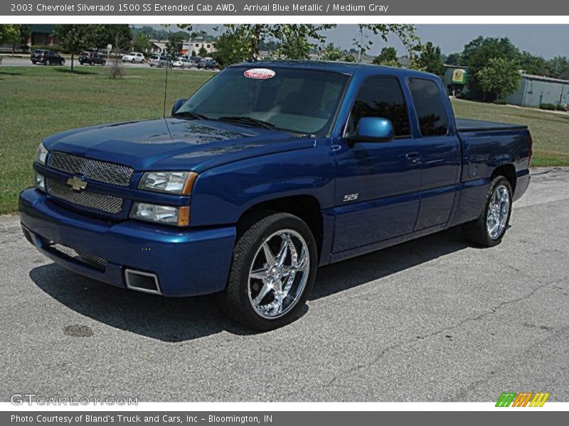 Arrival Blue Metallic / Medium Gray 2003 Chevrolet Silverado 1500 SS Extended Cab AWD