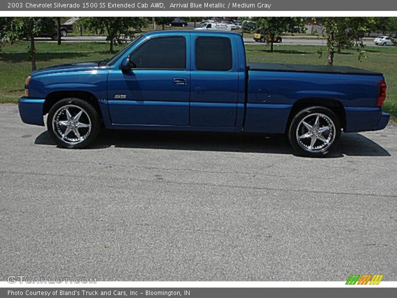 Arrival Blue Metallic / Medium Gray 2003 Chevrolet Silverado 1500 SS Extended Cab AWD