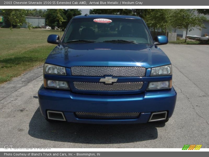 Arrival Blue Metallic / Medium Gray 2003 Chevrolet Silverado 1500 SS Extended Cab AWD