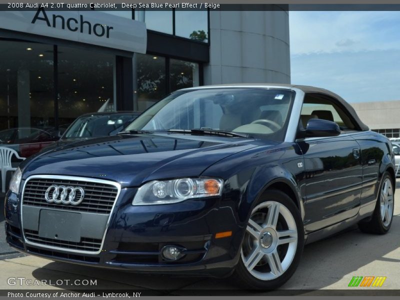 Deep Sea Blue Pearl Effect / Beige 2008 Audi A4 2.0T quattro Cabriolet