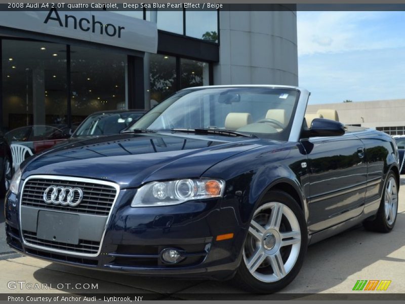 Deep Sea Blue Pearl Effect / Beige 2008 Audi A4 2.0T quattro Cabriolet