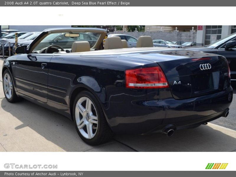 Deep Sea Blue Pearl Effect / Beige 2008 Audi A4 2.0T quattro Cabriolet