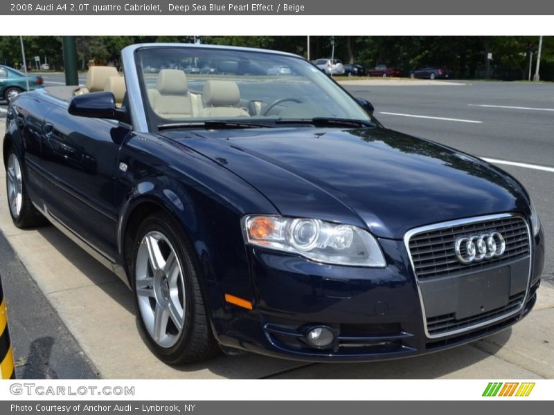Deep Sea Blue Pearl Effect / Beige 2008 Audi A4 2.0T quattro Cabriolet