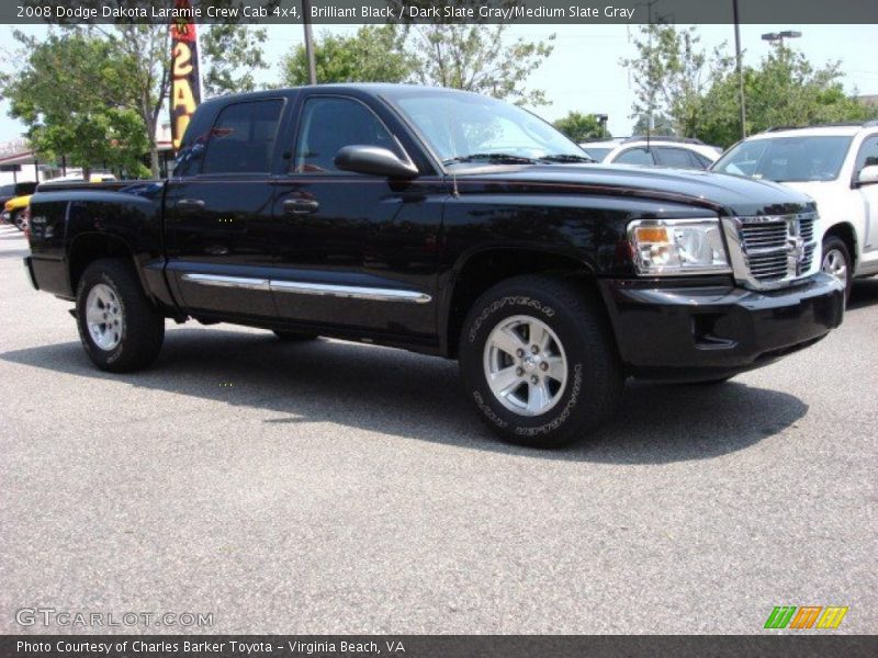 Brilliant Black / Dark Slate Gray/Medium Slate Gray 2008 Dodge Dakota Laramie Crew Cab 4x4