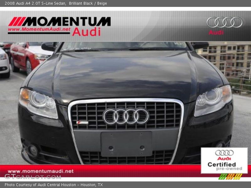 Brilliant Black / Beige 2008 Audi A4 2.0T S-Line Sedan