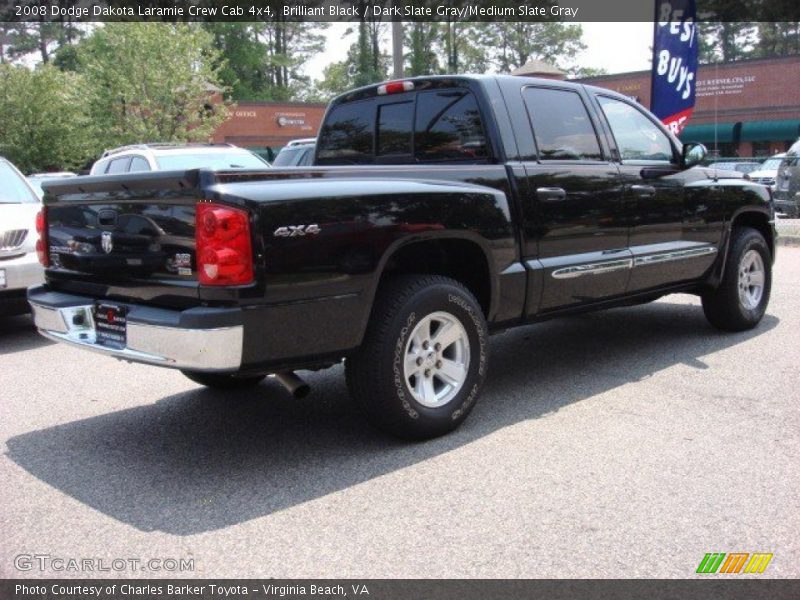 Brilliant Black / Dark Slate Gray/Medium Slate Gray 2008 Dodge Dakota Laramie Crew Cab 4x4