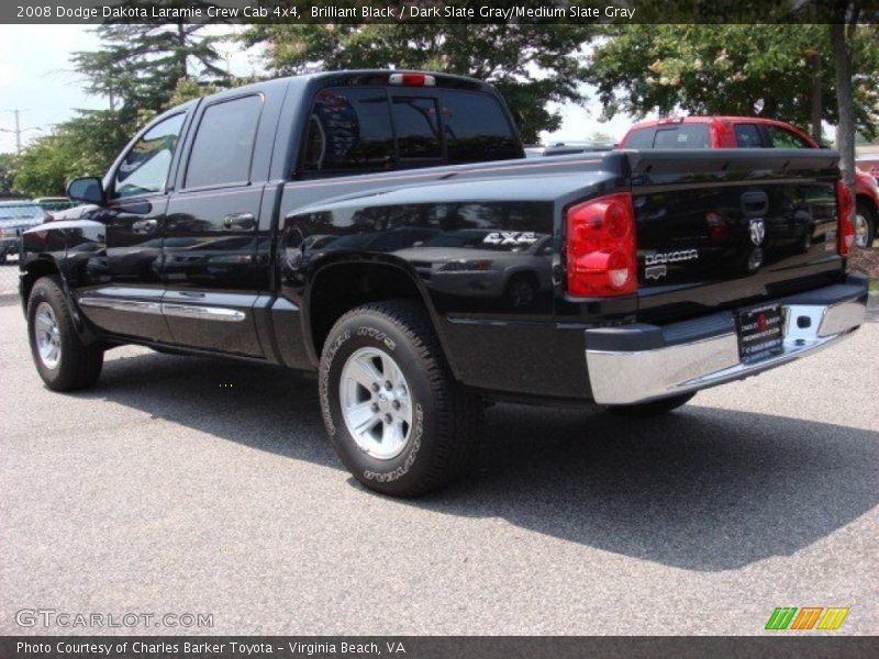 Brilliant Black / Dark Slate Gray/Medium Slate Gray 2008 Dodge Dakota Laramie Crew Cab 4x4